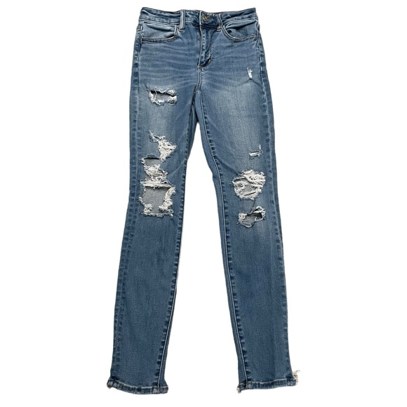 American Eagle Distressed Super Hi-Rise Jegging Jeans. Size 2 - Picture 1 of 7